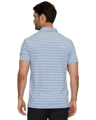 Slate Blue Elite Stripe Performance Polo
