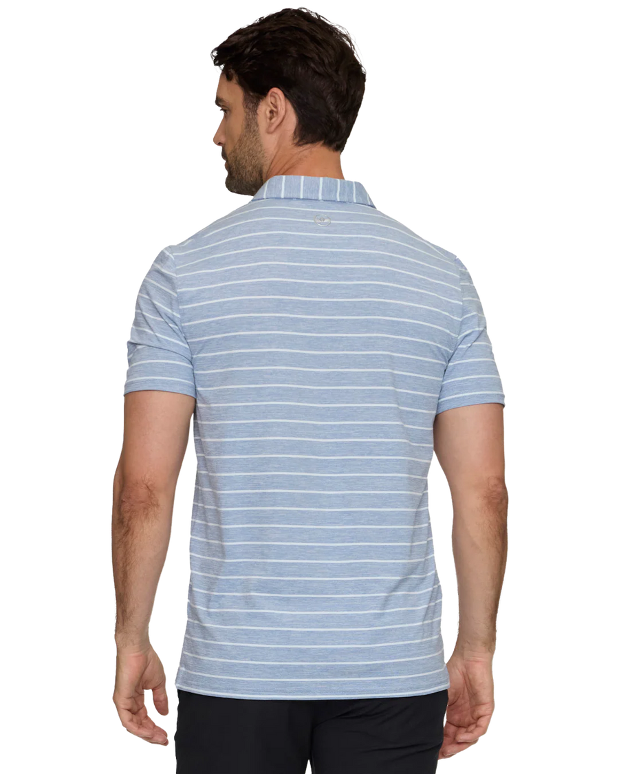 Slate Blue Elite Stripe Performance Polo