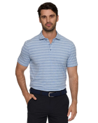 Slate Blue Elite Stripe Performance Polo
