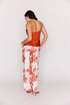Isla Wide Leg Pant - Peach Hibiscus