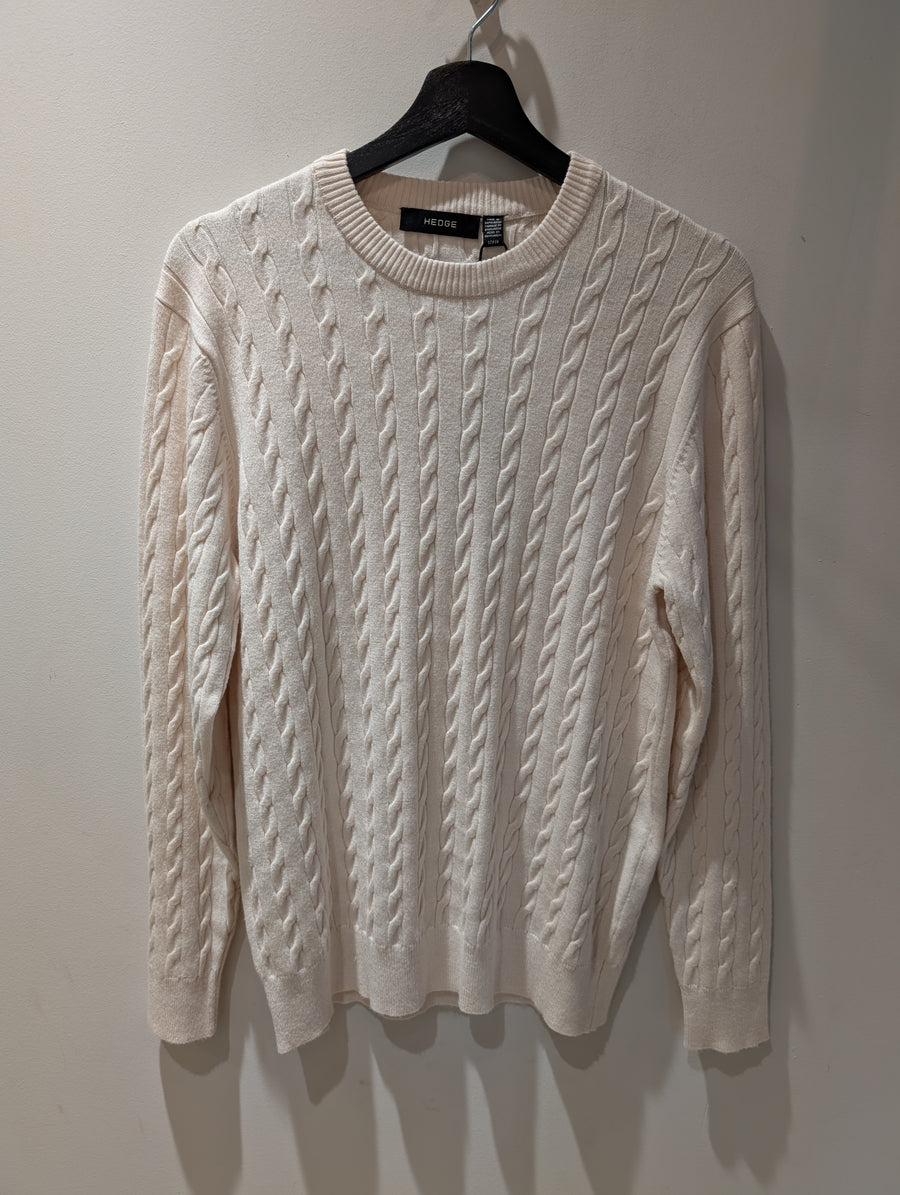 77MS334S Crew Cable Sweater