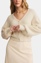 Sadira Fluffy Cardigan Warm White
