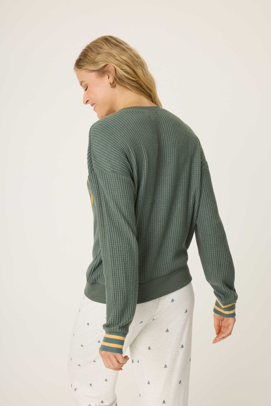 Campfire Cozy Thermal Long Sleeve Top Sage Leaf