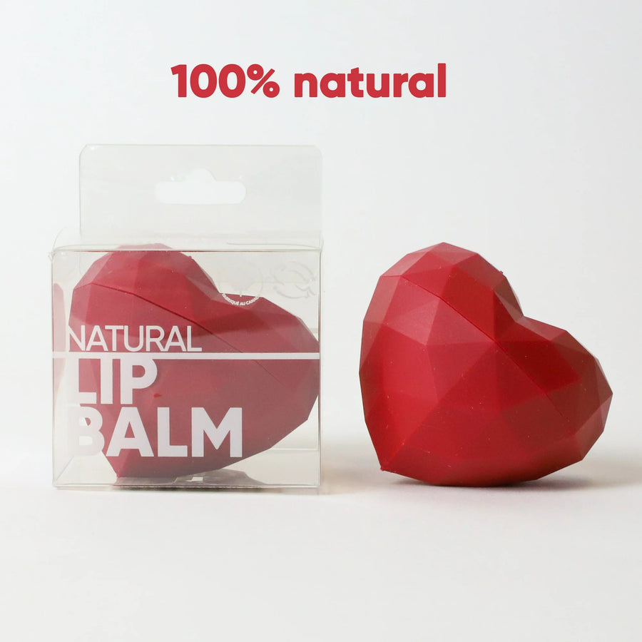 Red Geometric Heart Lip Balm - Cinnamon