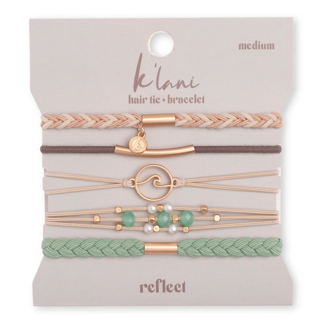 "Reflect" Gold Wave with Beachy Neutrals Hair Tie Bracelets