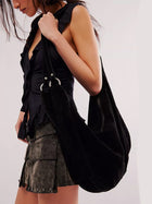 Roma Suede Tote Bag Black