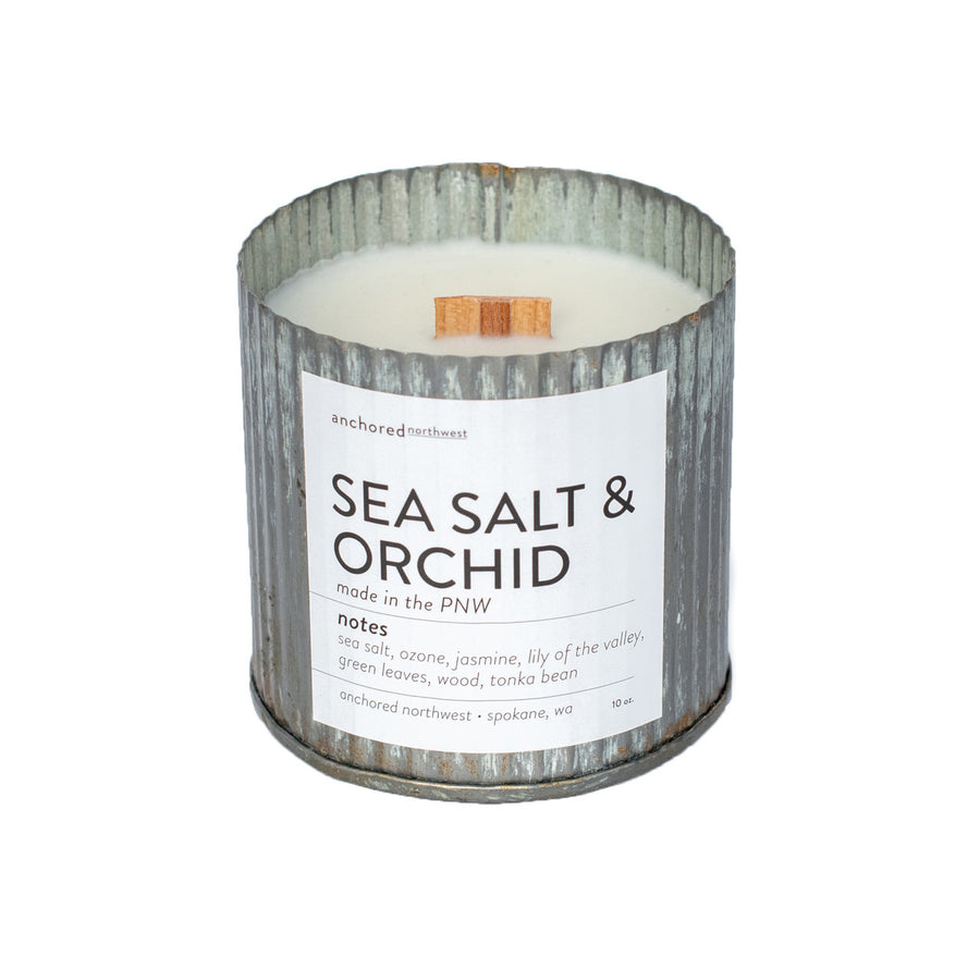 Sea Salt & Orchid Rustic Vintage Candle