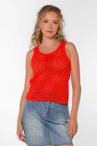 Santina Mandarin Red Tank