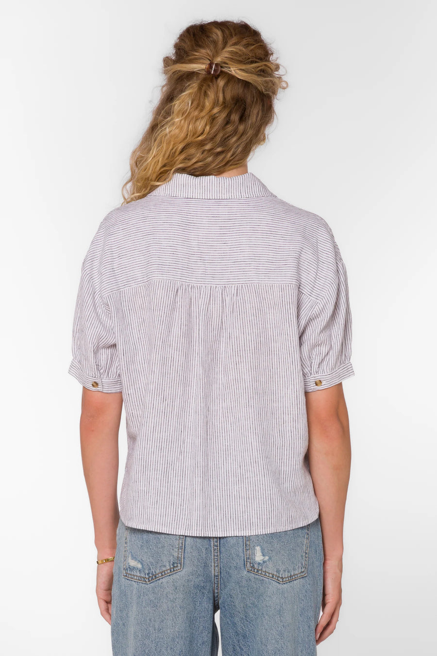 Selena Black Stripe Shirt