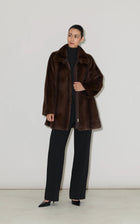 SHEILA-Faux Mink Fur Swing Coat Sale price