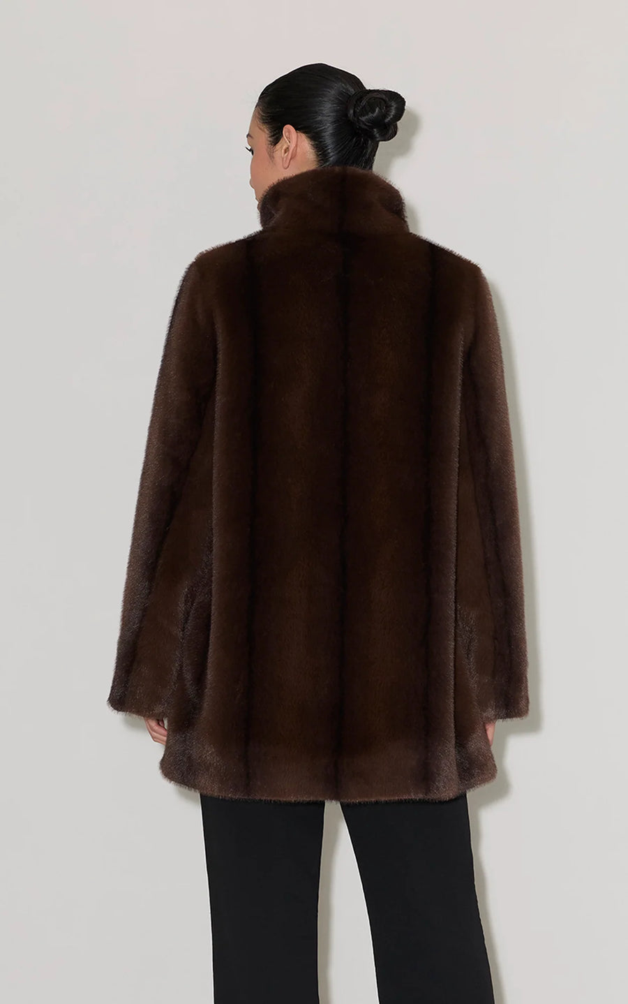 SHEILA-Faux Mink Fur Swing Coat Sale price