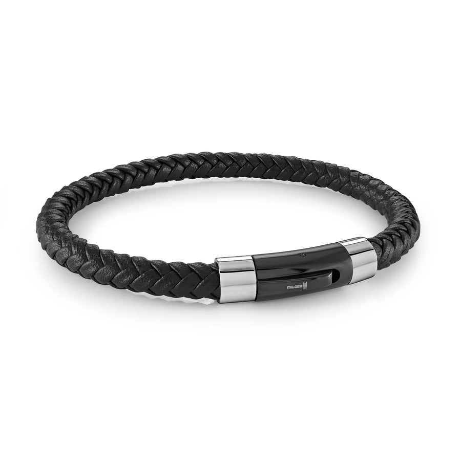 Round Leather Bracelet 6 mm Push Clasp