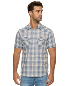 SM26WS3751 Bourne SS Vintage Soft Plaid Western Shirt