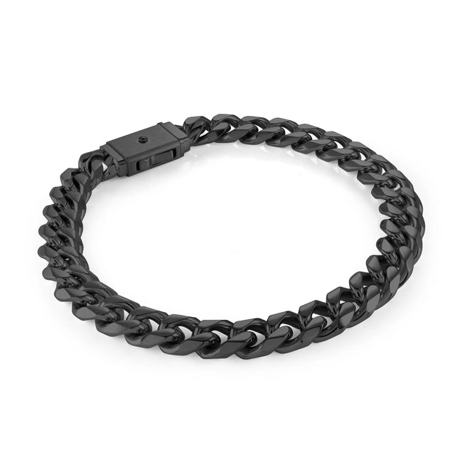 8mm Classic Curb Box Clasp Bracelet