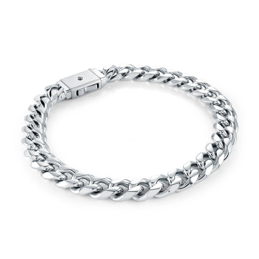 8mm Classic Curb Box Clasp Bracelet
