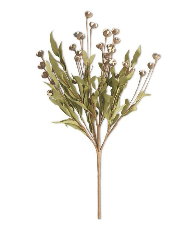 16459A 22 Inch Cream Bud Bush w/Eva Foliage
