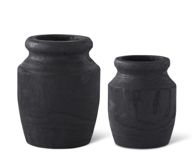 Black Paulownia Wood Vases
