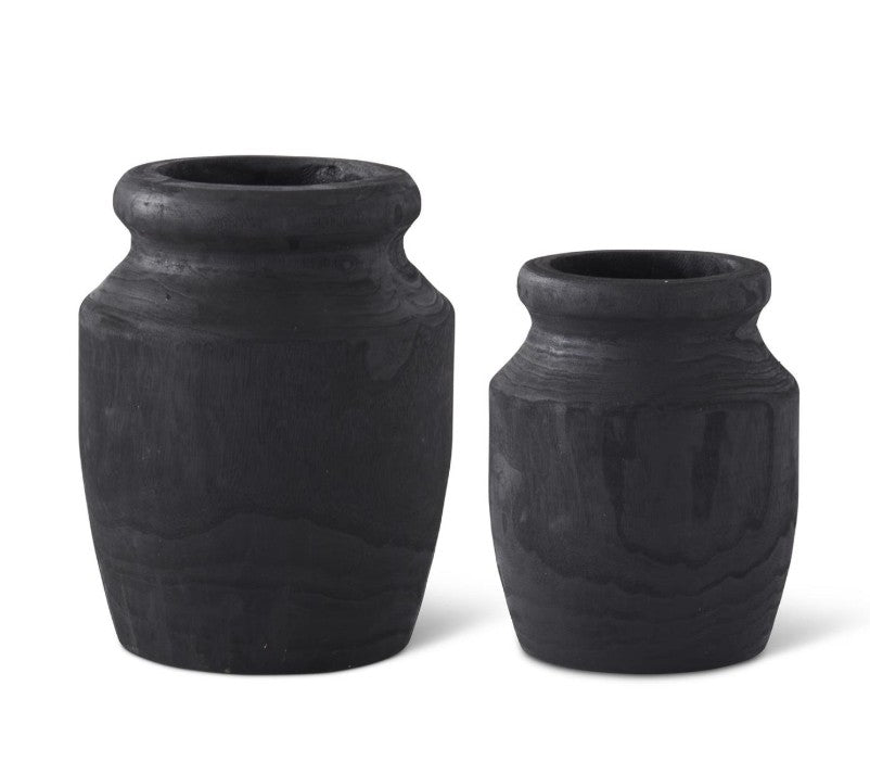 Black Paulownia Wood Vases