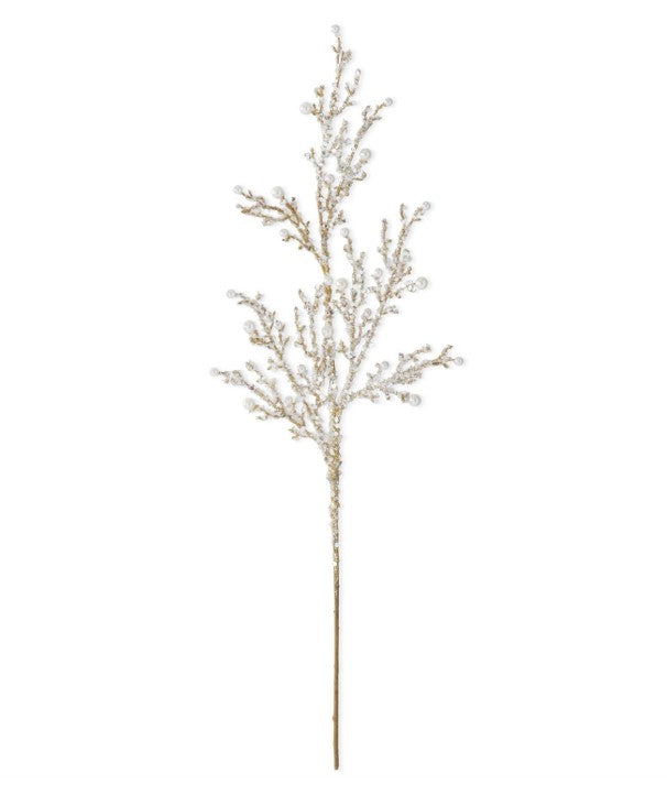 55884A-GD 33 Inch Resin Pearl Branch w/Glitter Spray