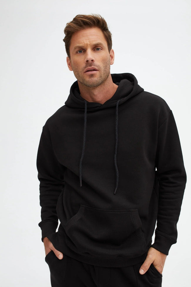 Solid Fleece Hoodie - Black