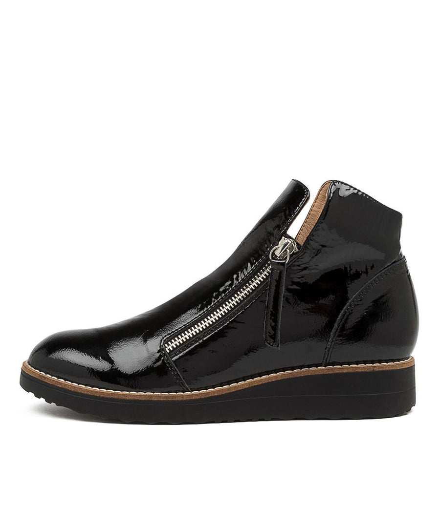 Ohmy So Patent Black Ankle Boot