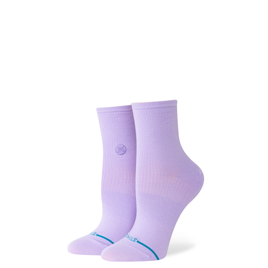 Womens Fine Rib Quarter Socks Purple