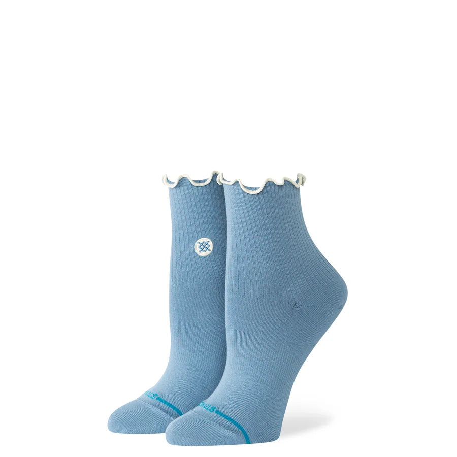 Womens Pop Ruffle Icon Quarter Socks