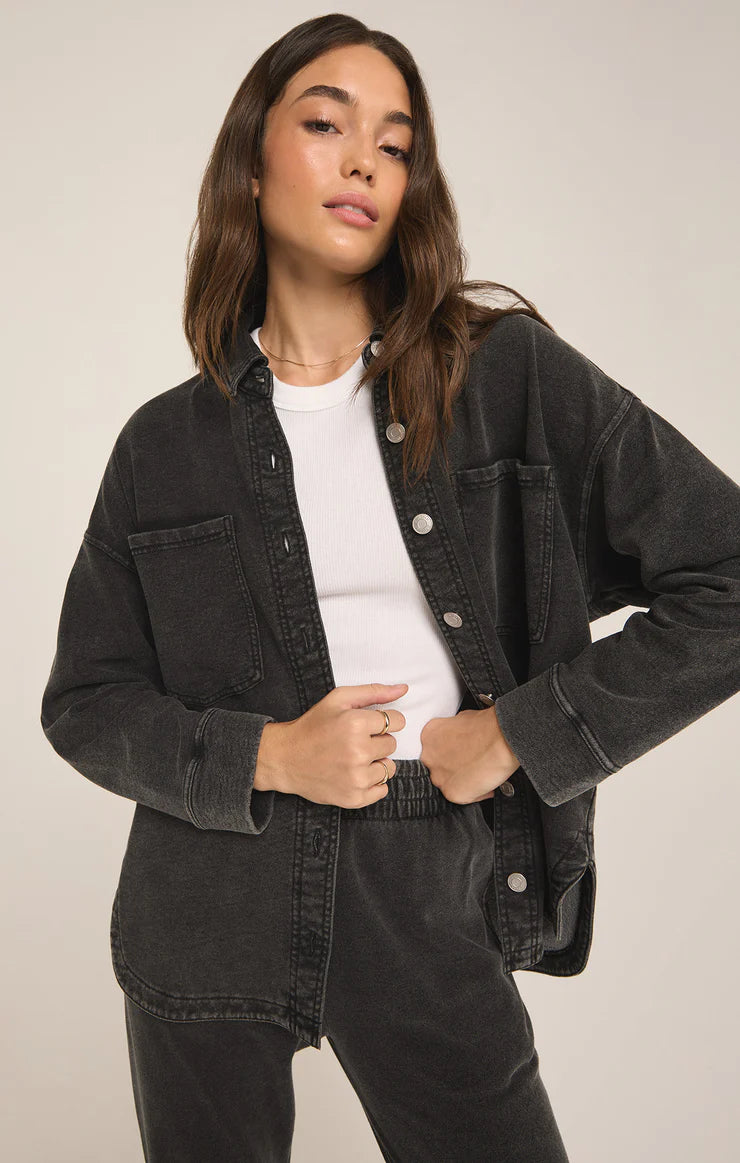 All Day Knit Denim Jacket Washed Black