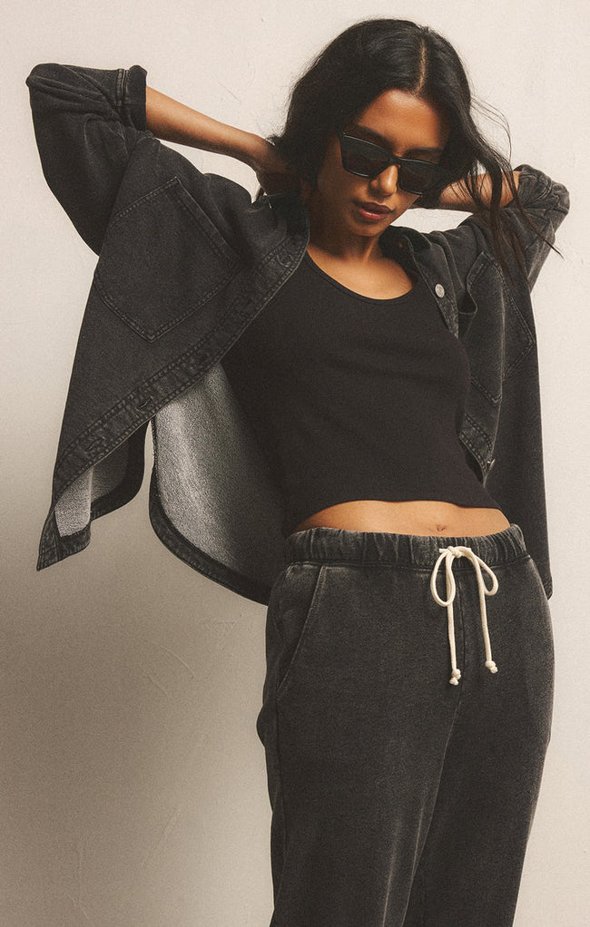 All Day Knit Denim Jacket Washed Black