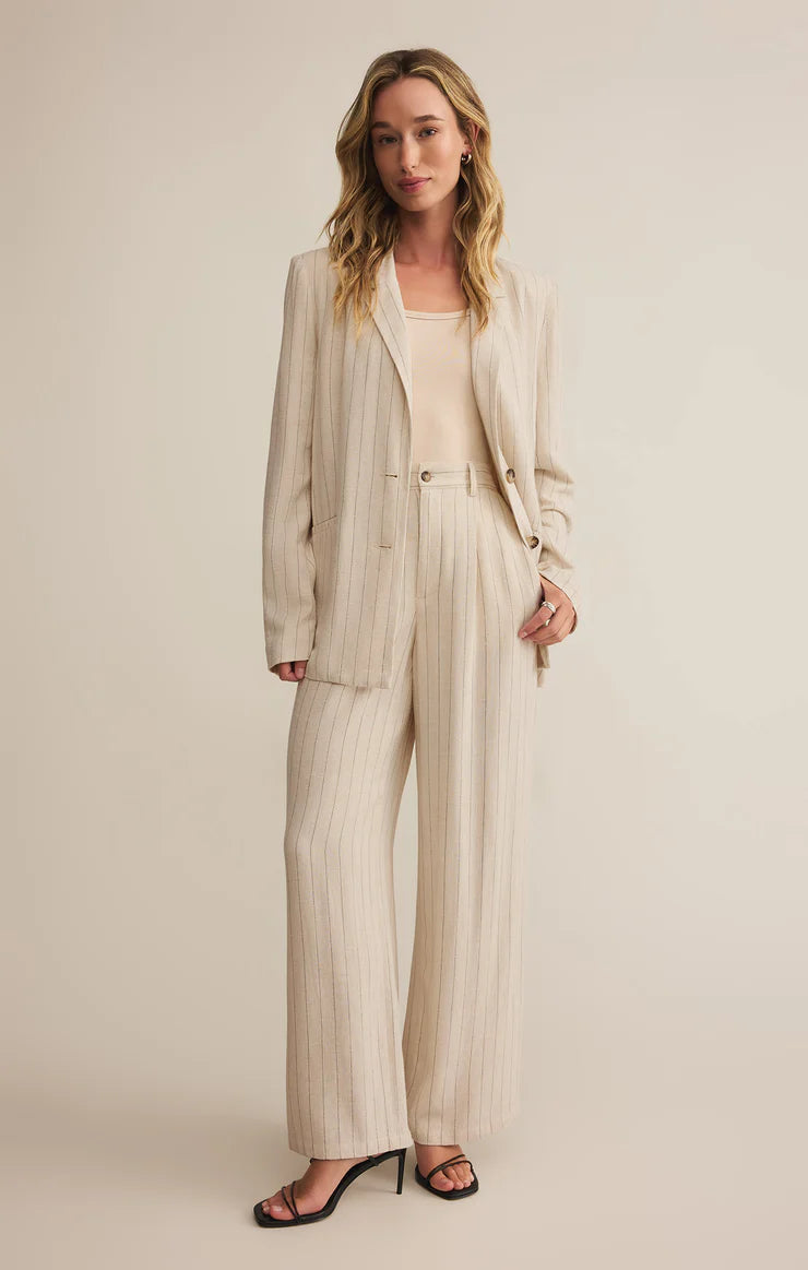 Livingston Pinstripe Blazer Linen