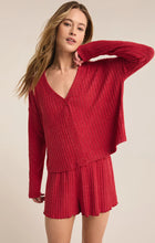 Mara Long Sleeve Cardigan Top - Haute Red