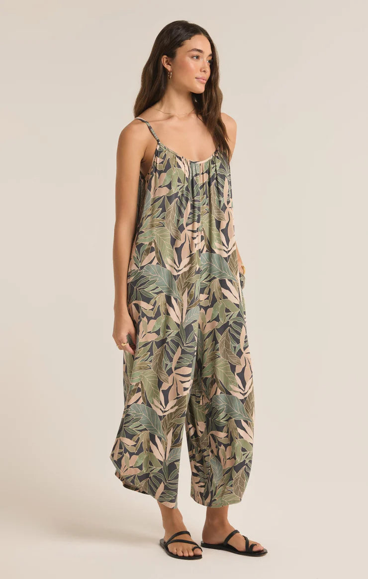 Flared Cusco Jumpsuit - Grape Leaf