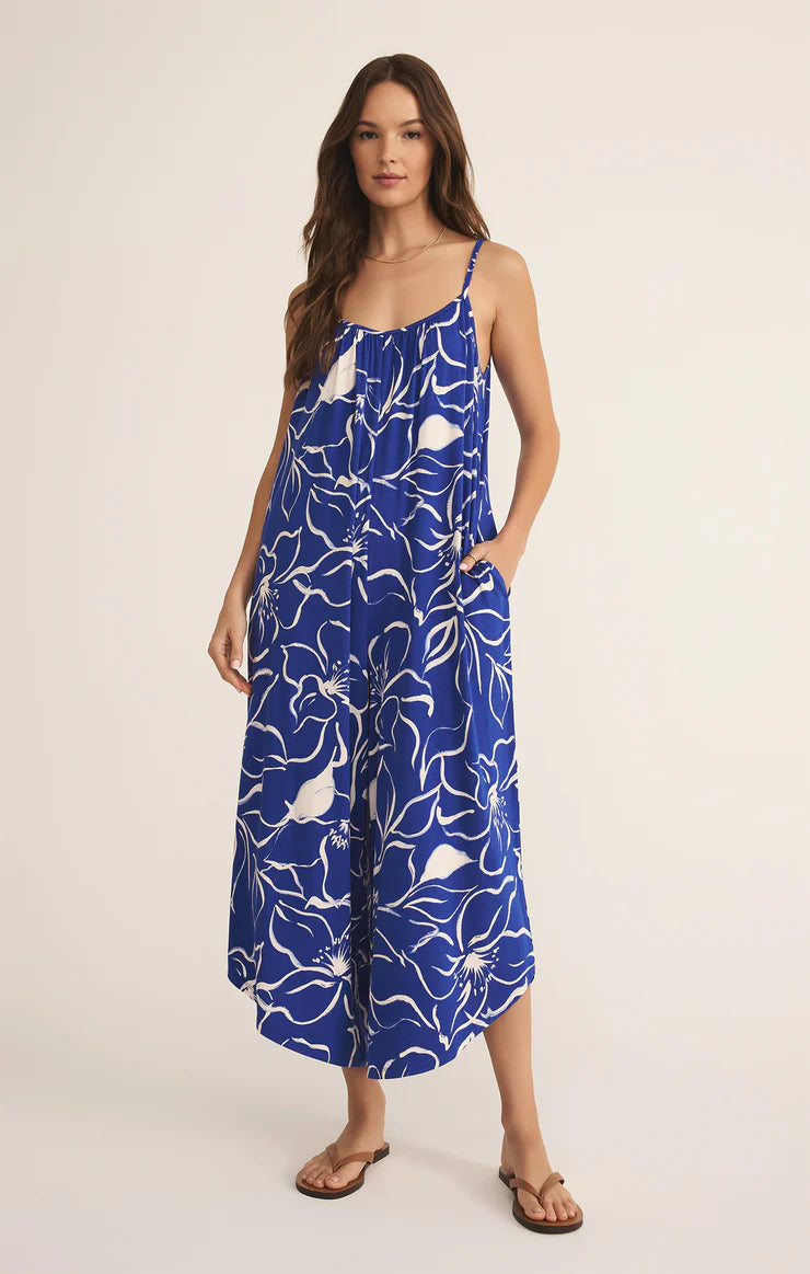 Cala Floral Flared Jumpsuit - Oceanside