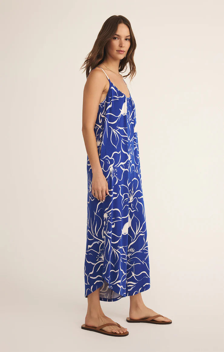 Cala Floral Flared Jumpsuit - Oceanside