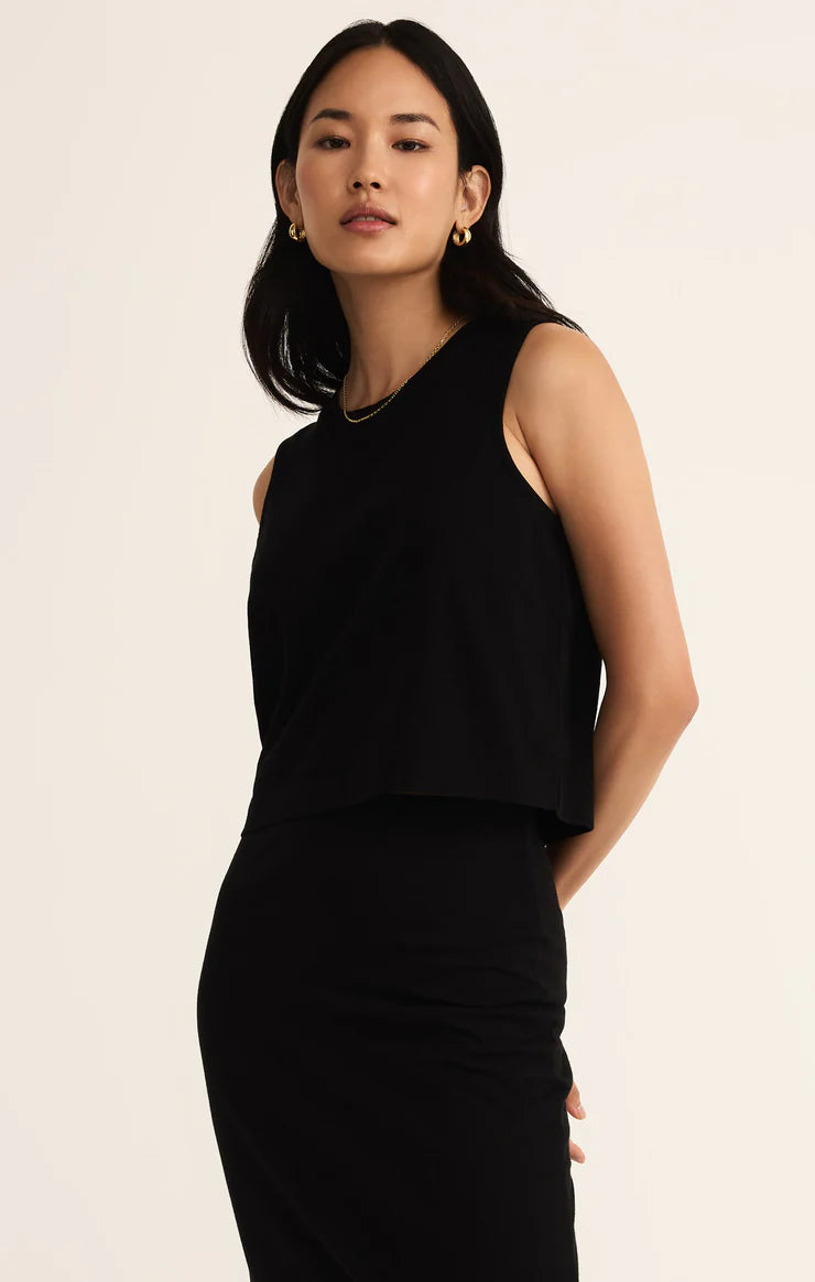 Sloane Cotton Jersey Tank True Black