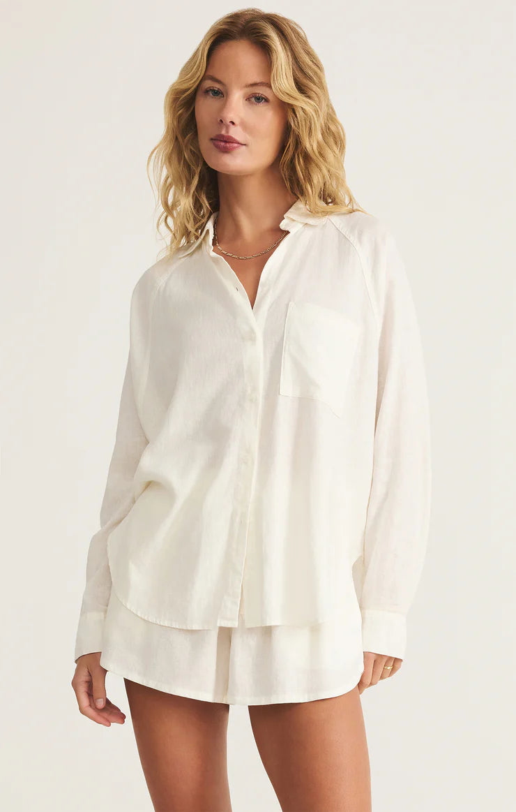 Perfect Linen Top White
