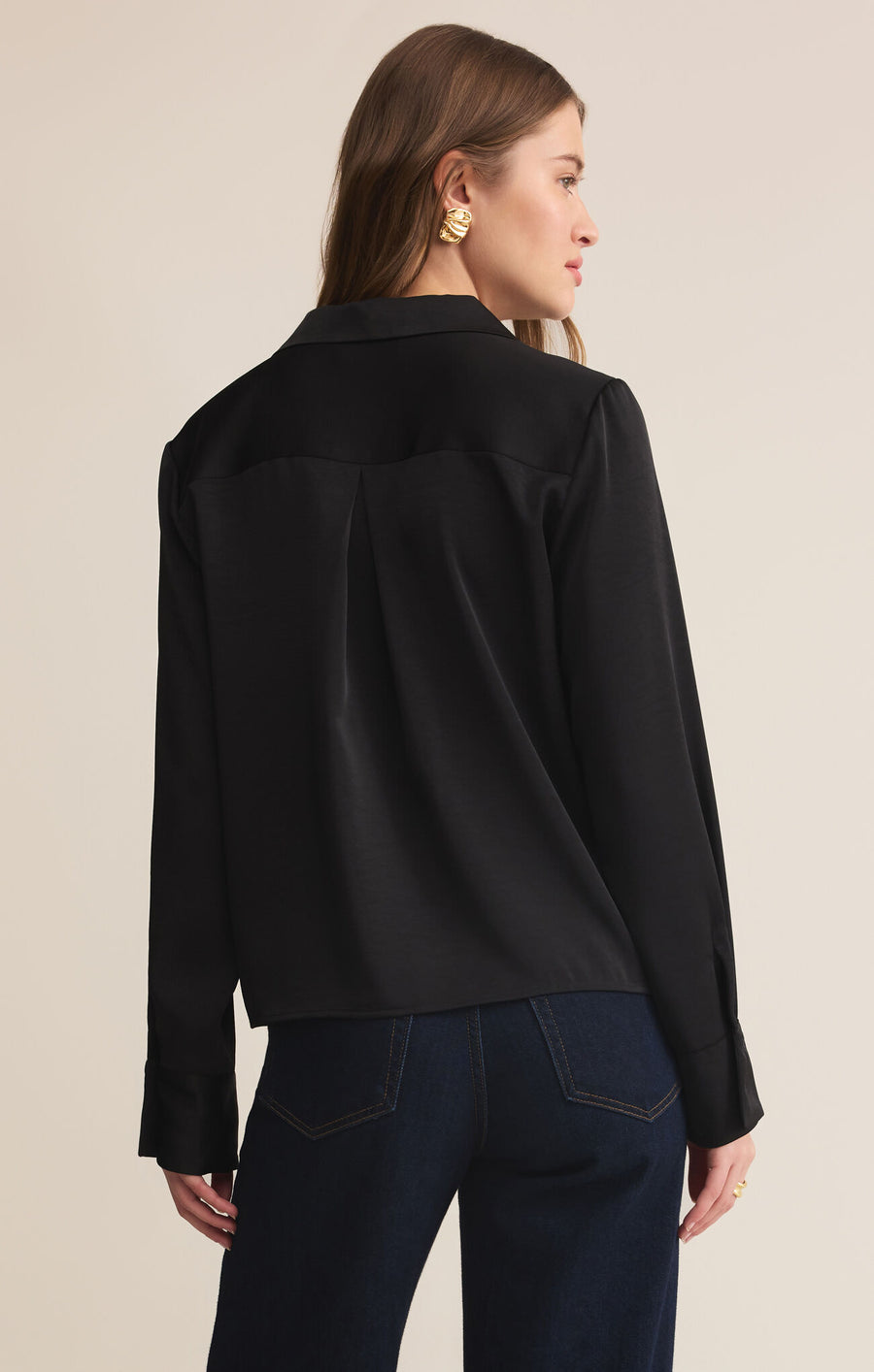 Ana Satin Top Black