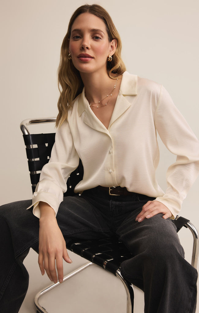 Ana Satin Top Cloud