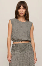 Merit Cropped Gingham Linen Top