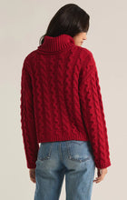 Tied To You Cable Knit Turtleneck - Haute Red