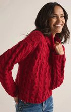 Tied To You Cable Knit Turtleneck - Haute Red