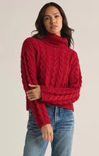 Tied To You Cable Knit Turtleneck - Haute Red