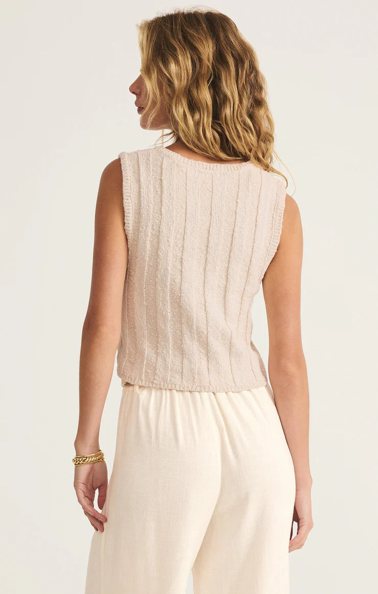 Calan Rib Sweater Cropped Tank Sea Salt