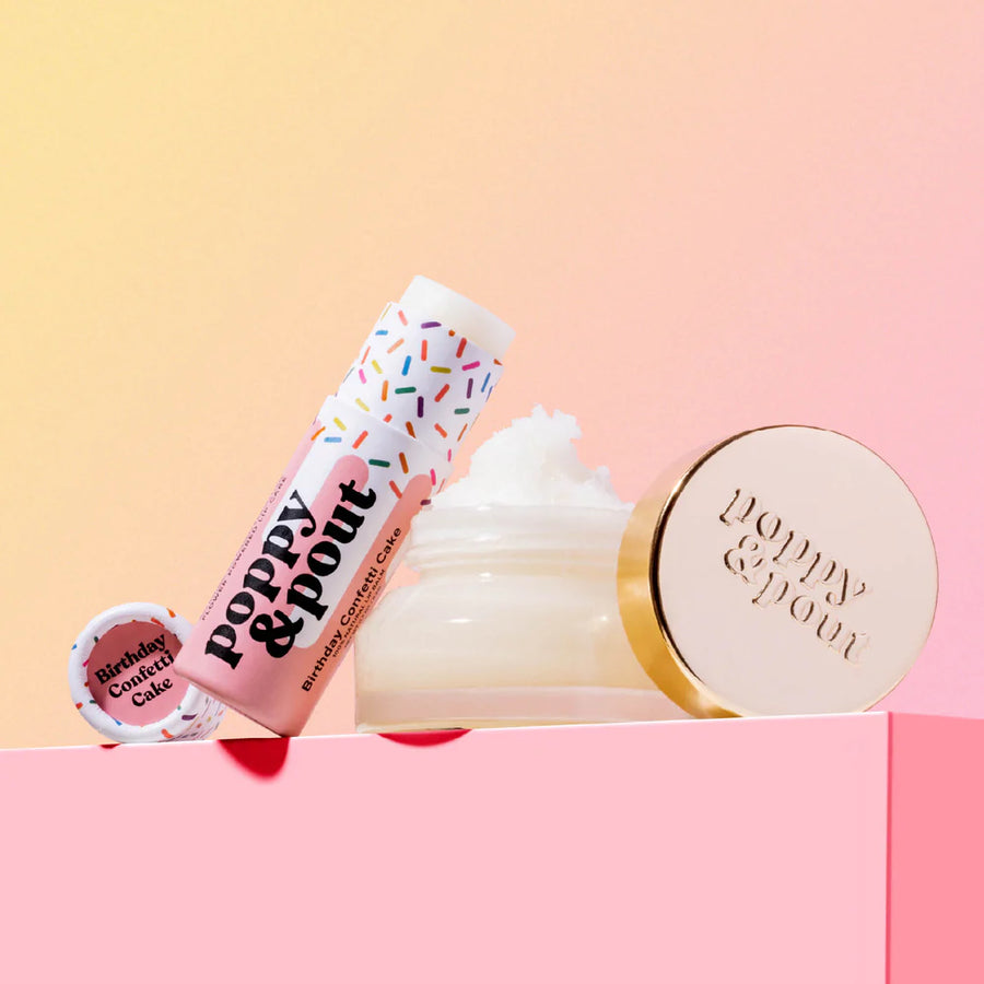 Poppy and Pout Gift Set Birthday Confetti Cake