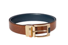 Desoto Reversible Belt Gold, Tan-Navy