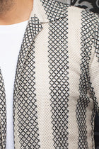 Open Collar Shirt Raj - T Cream Black