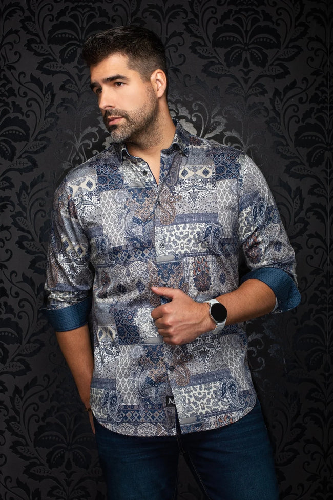 Titan Shirt Navy Taupe