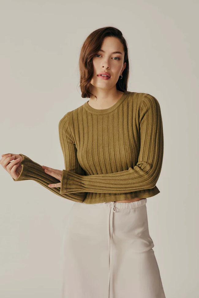 Buddleia Crop Sweater - Khaki