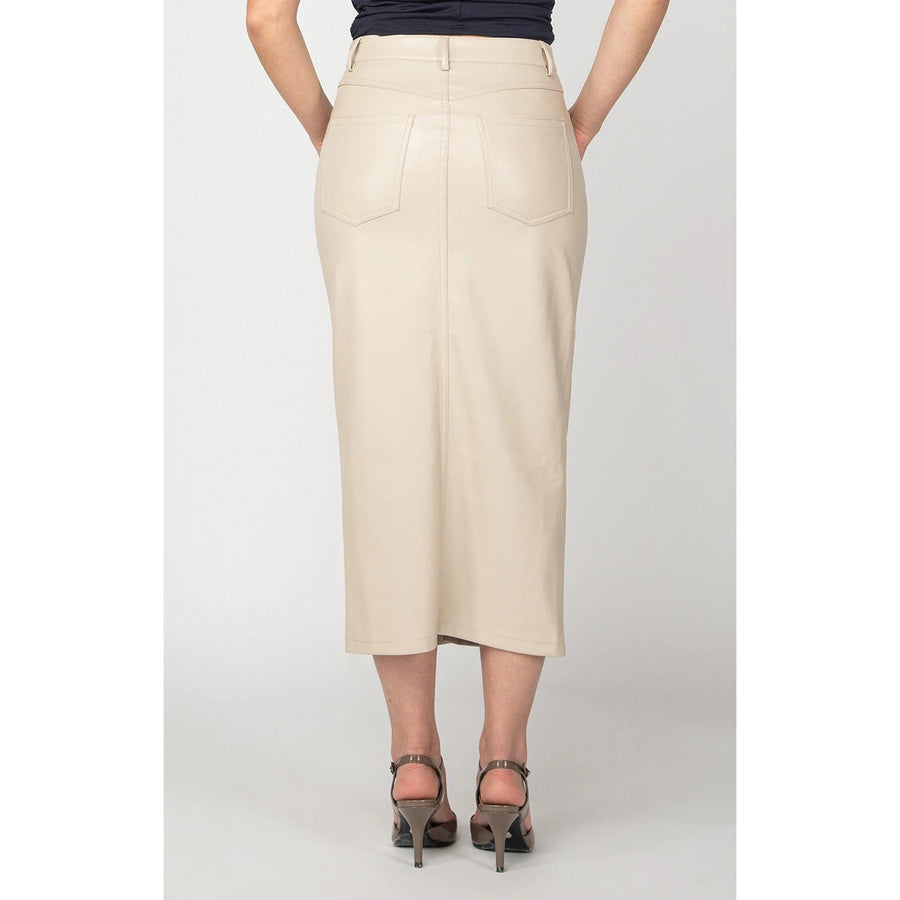 2422348 T Faux Leather Midi Skirt