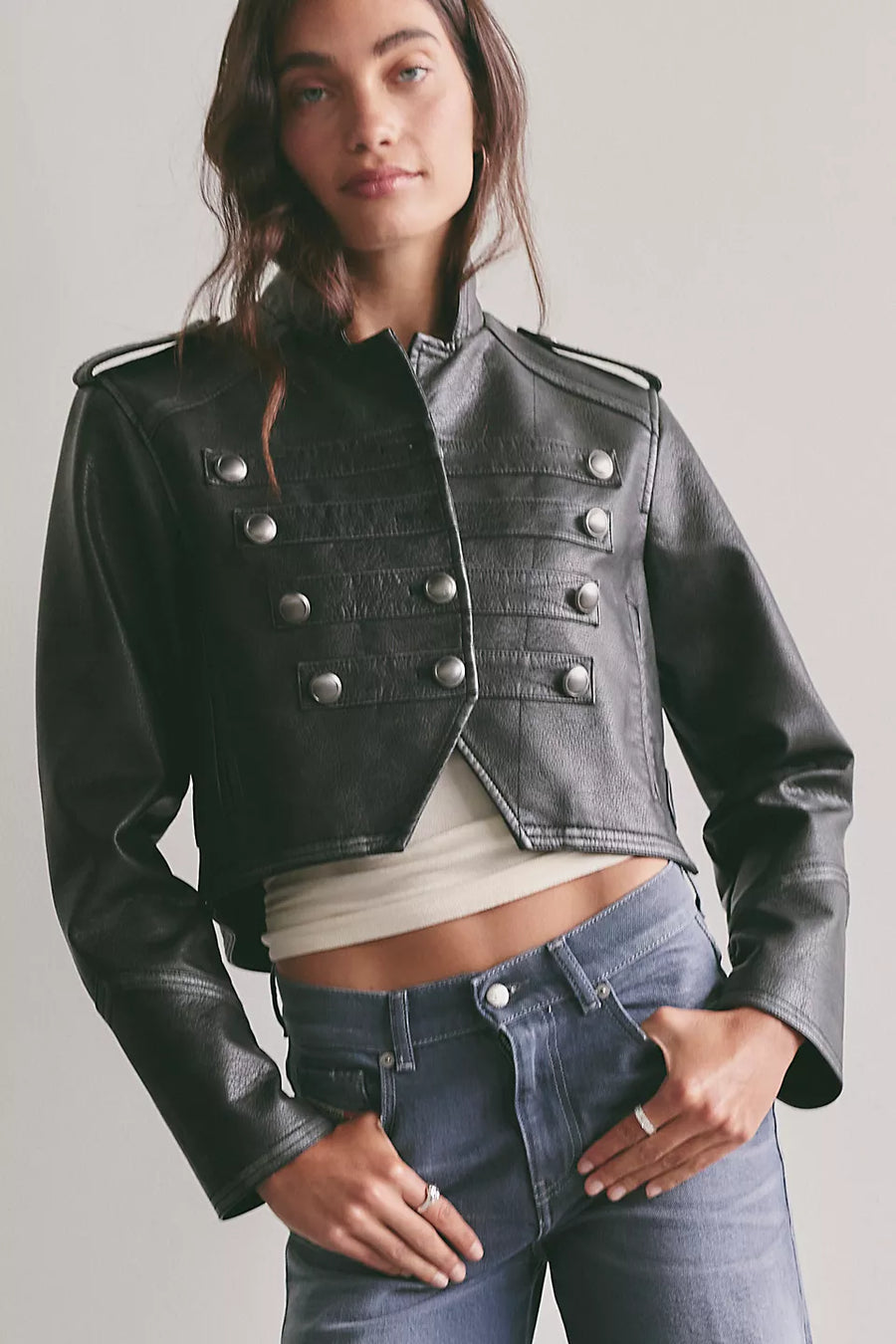 Ryland Vegan Leather Band Jacket